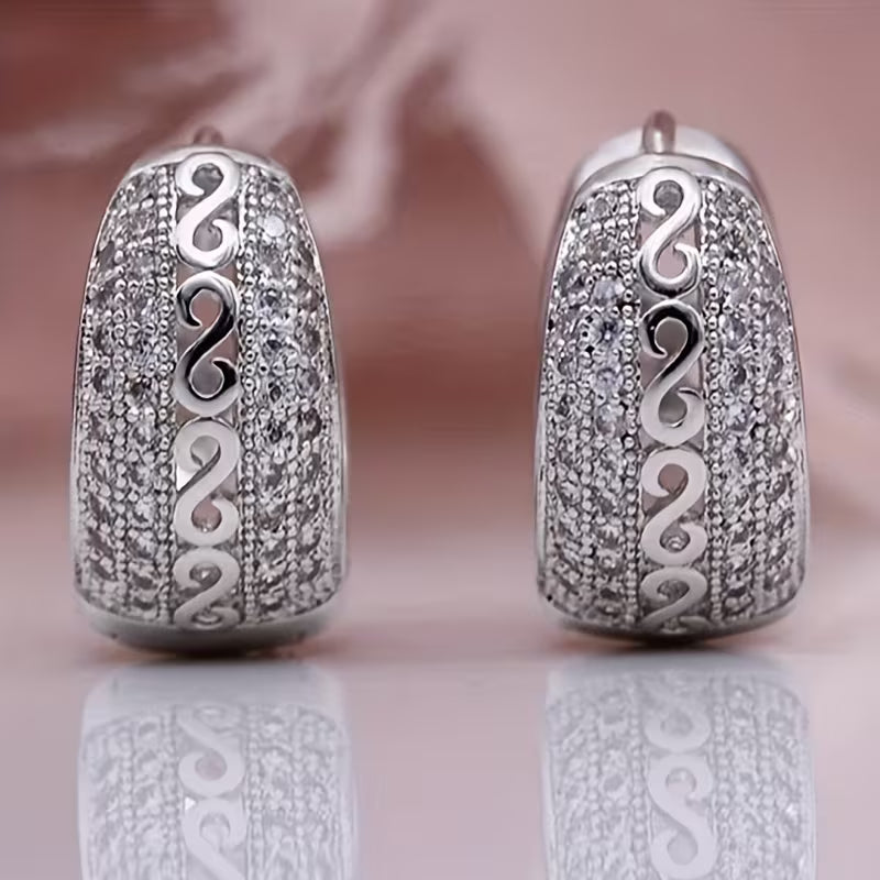 Zirconia Hoop Earrings