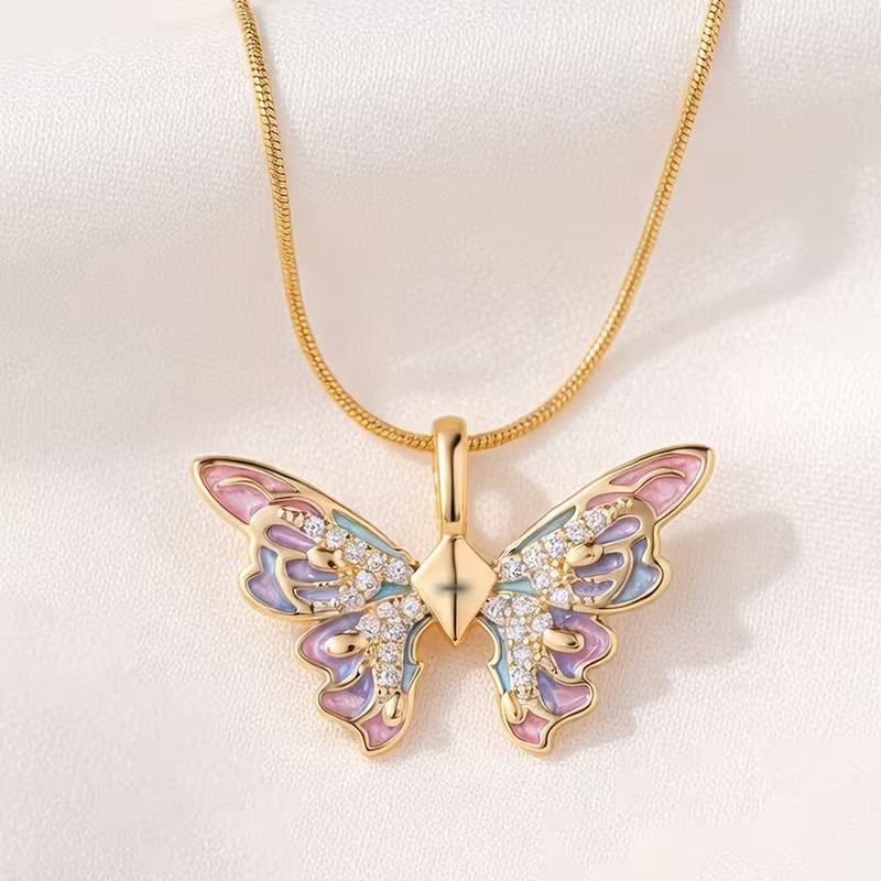Butterfly, Gold-Plated Necklace