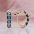 Vintage Enamel Floral Hoop Earrings