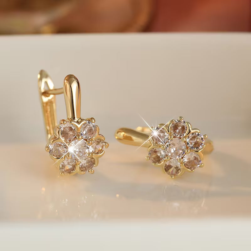 Gold Plated Zirconia Earrings