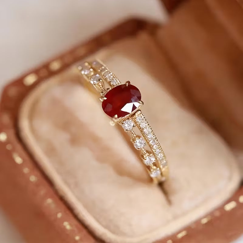 Elegant Red Zirconia Ring