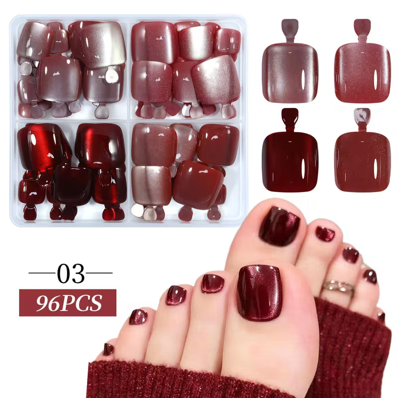 Glossy Design Toe Nails