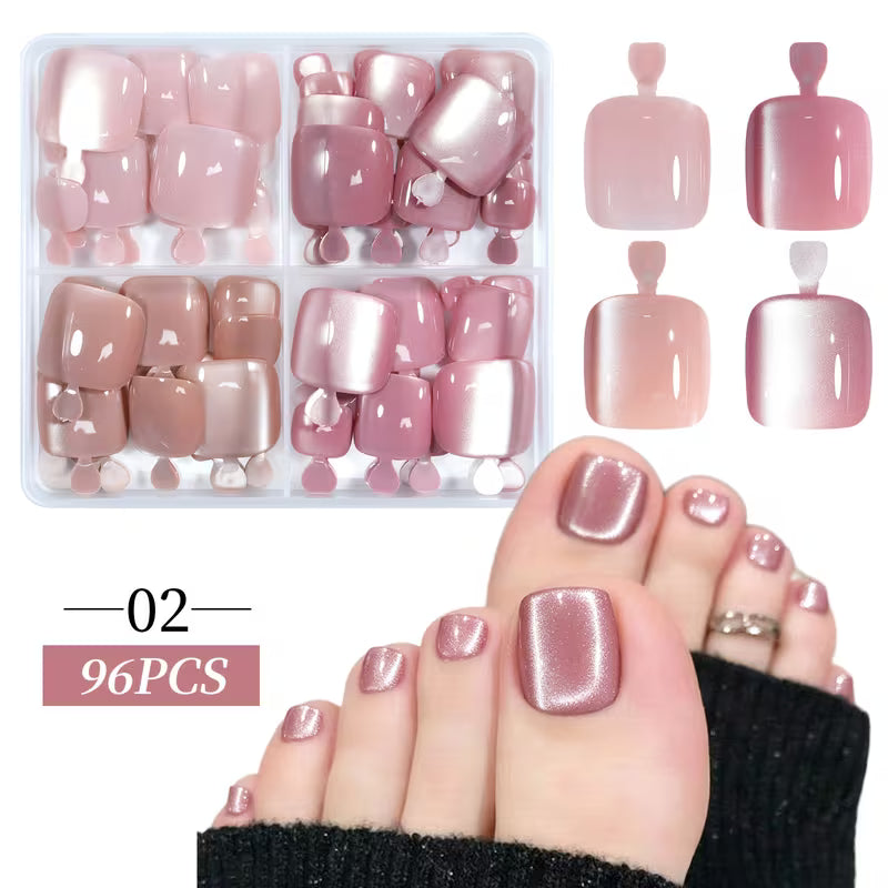 Glossy Design Toe Nails