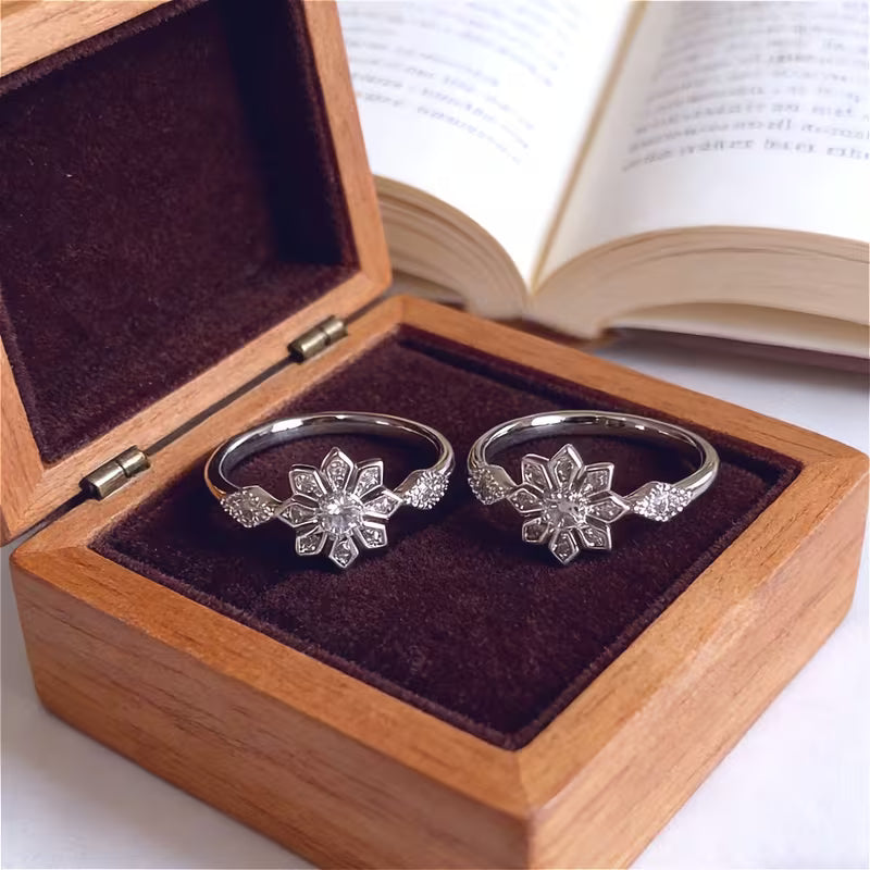Vintage Elegant Inlay Zirconia Flower Ring