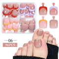 French Tip Solid Color Toe Nails