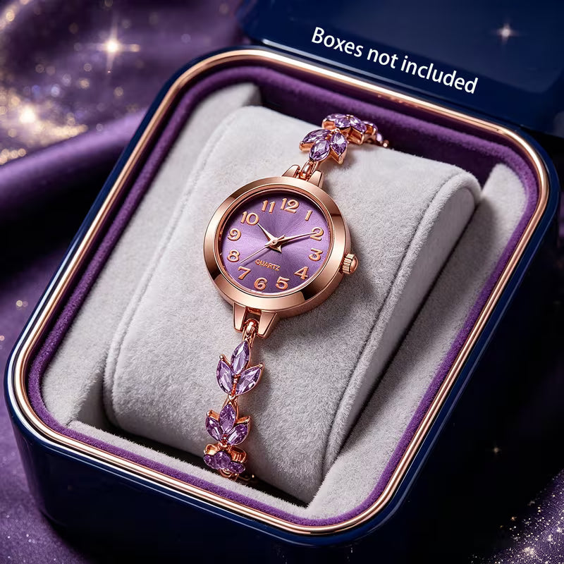 QUARTZ Vintage Round Rhinestone Women's Watch