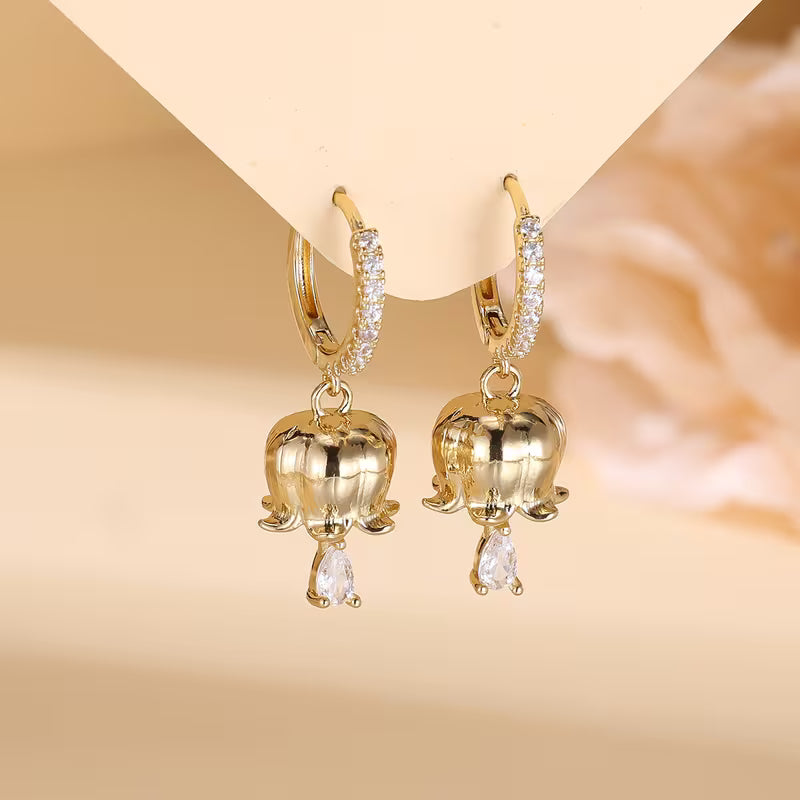 Lily of The Valley Water Drop Earrings