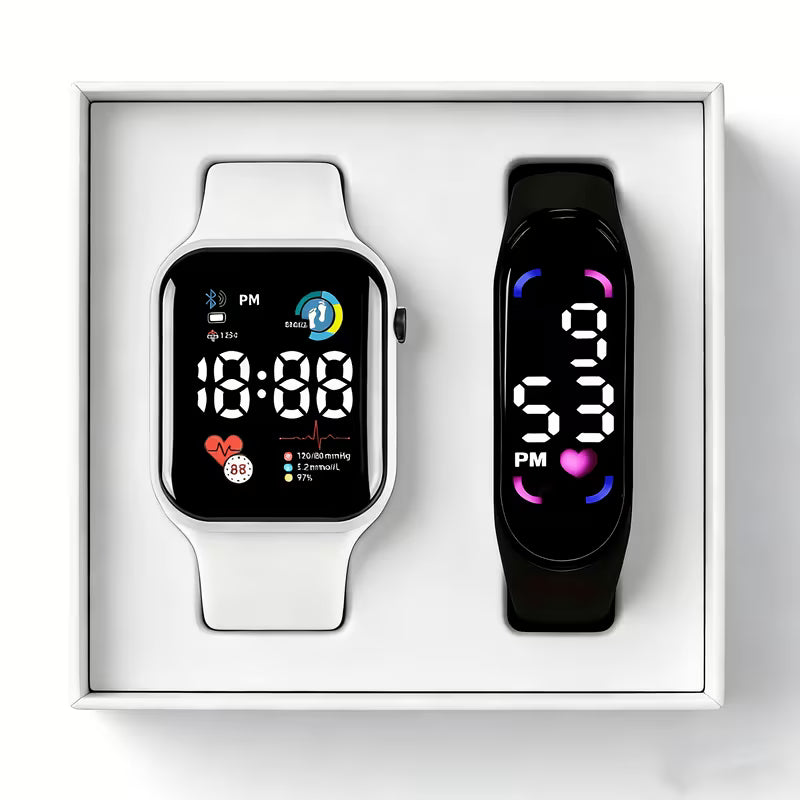 2pcs Square Watch + Smart band Set