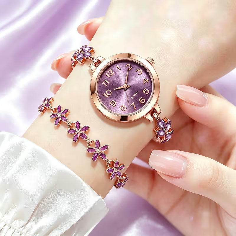 QUARTZ Vintage Round Rhinestone Women's Watch