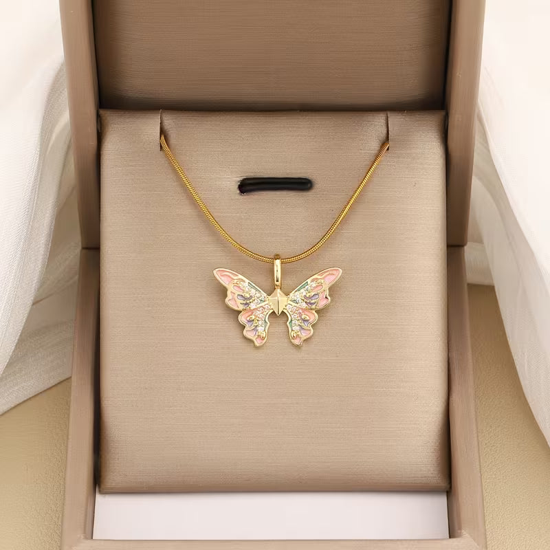 Butterfly, Gold-Plated Necklace