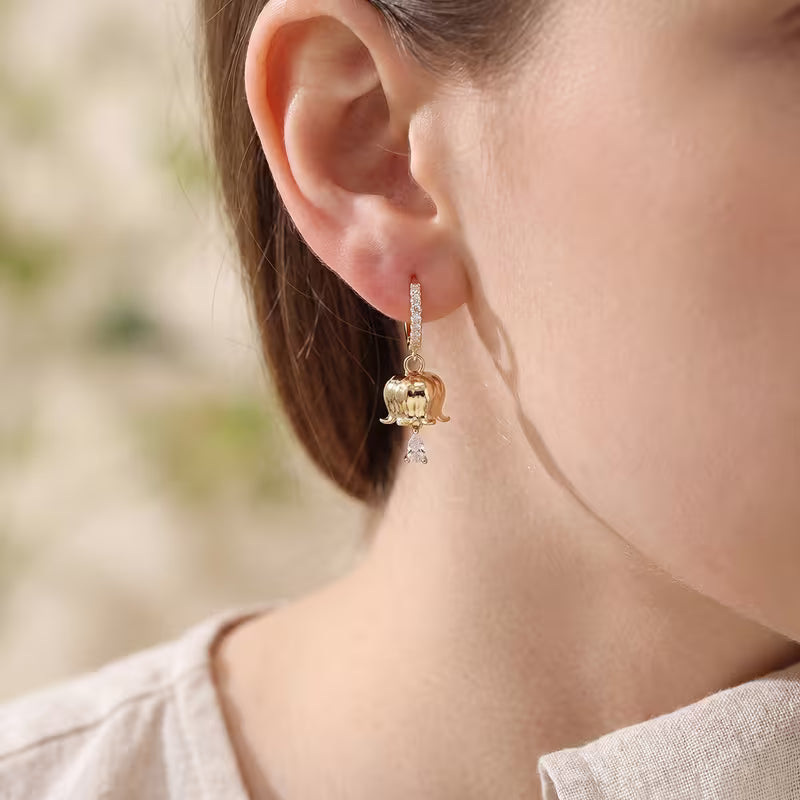 Lily of The Valley Water Drop Earrings