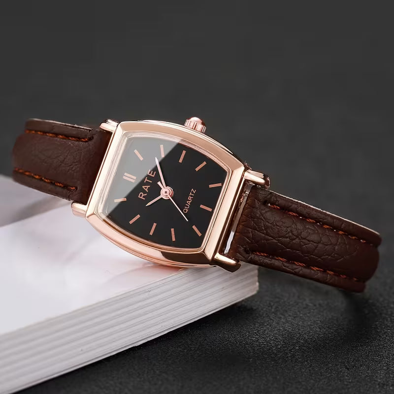 Elegant Barrel-Shaped Dial Exquisite Trendy Quartz Watch