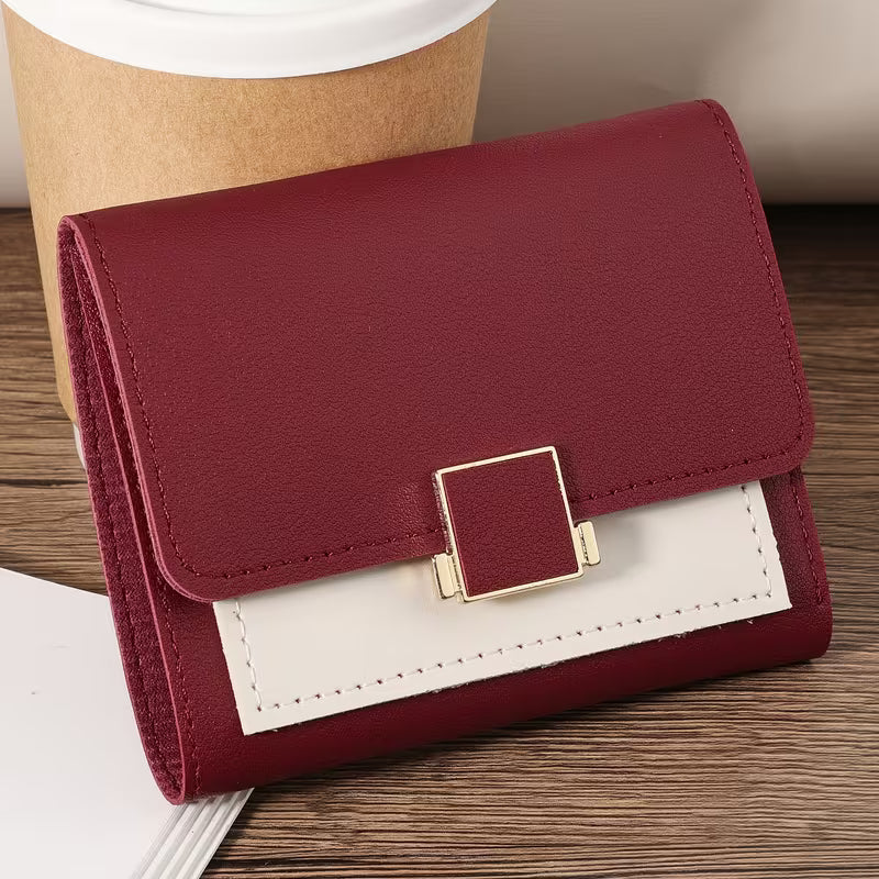 Women's Slim Wallet with Metal Snap Closure
