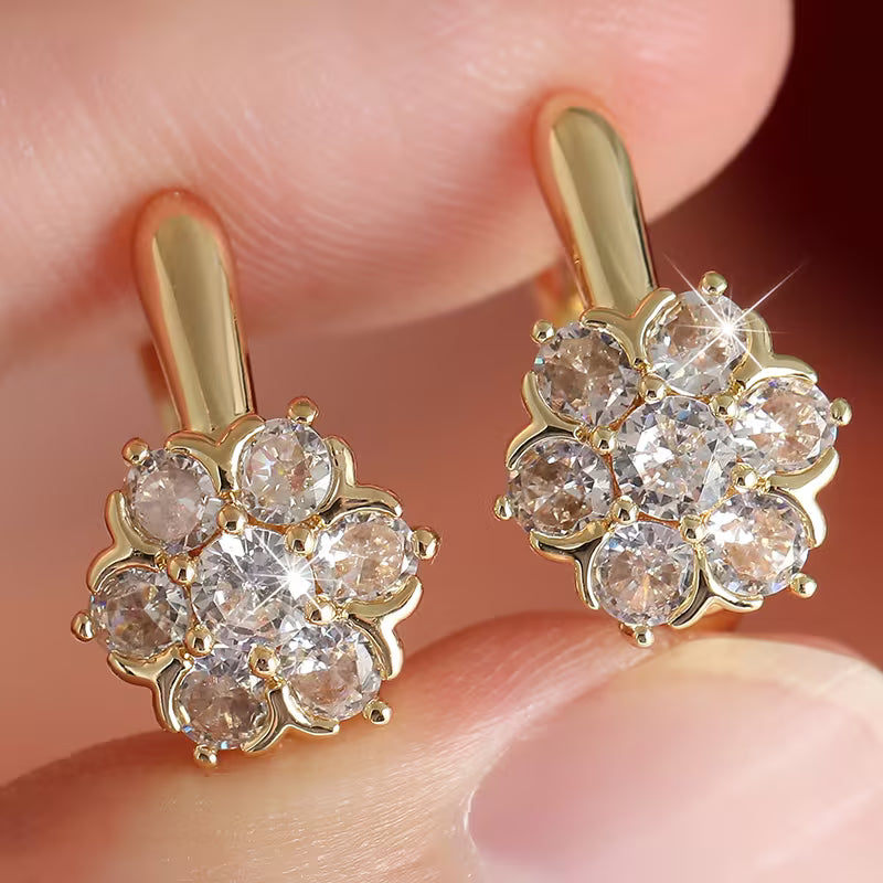 Gold Plated Zirconia Earrings