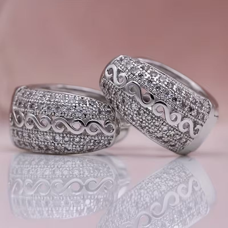 Zirconia Hoop Earrings