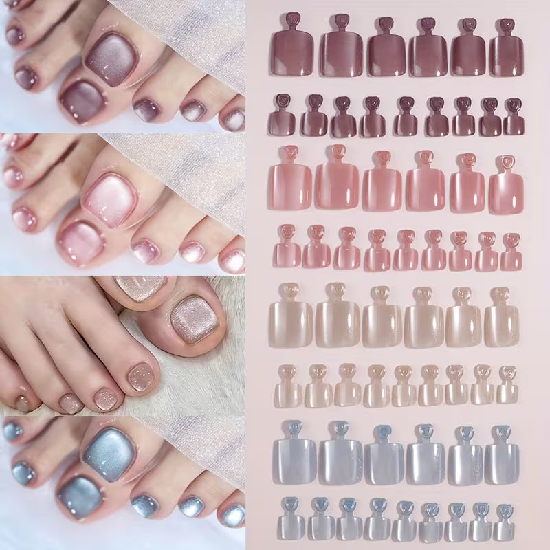 96pcs/box Beautiful Glitter Cat Eye Toenail