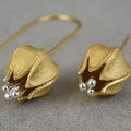 Vintage Elegant Two-Tone Bud-Shaped Earrings
