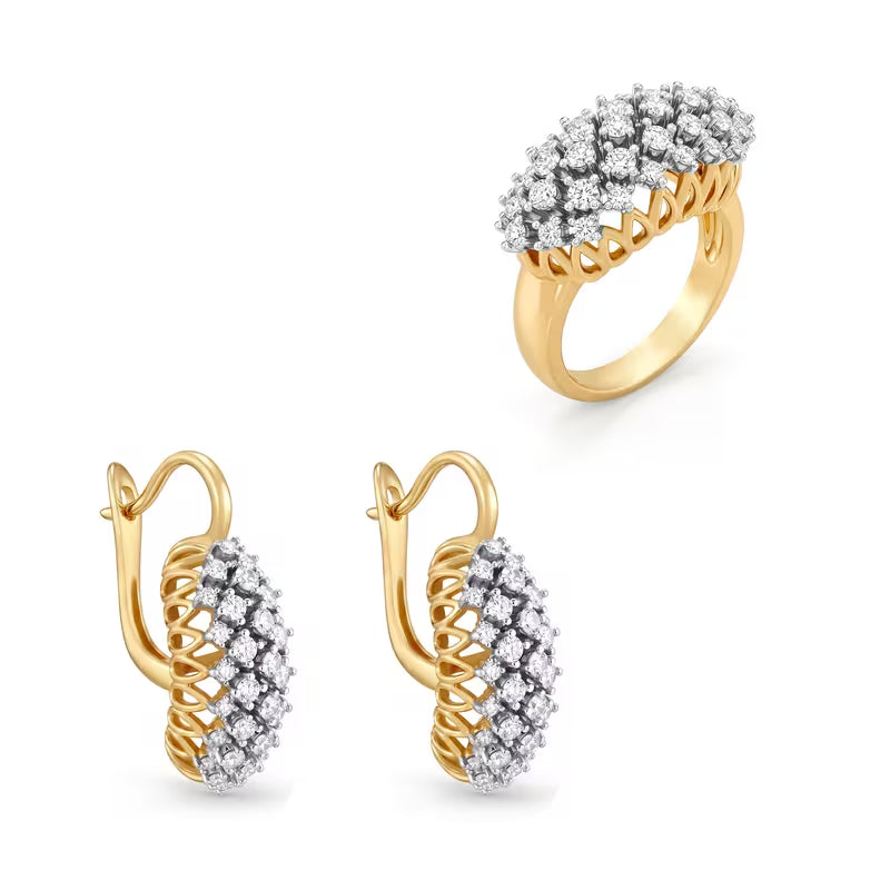 Sparkling  Zirconia Earrings and Ring Set