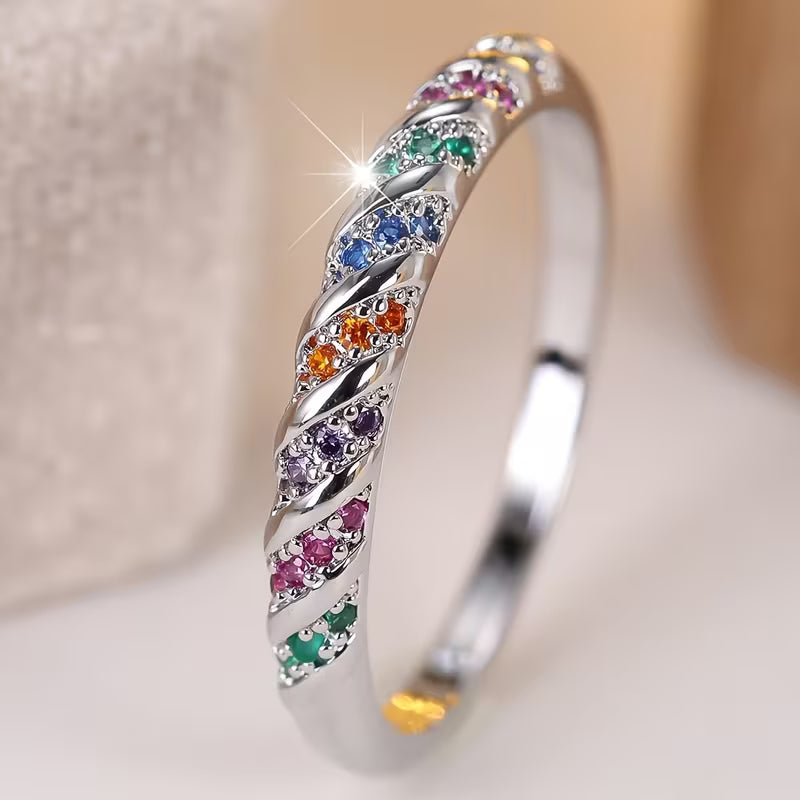Multicolour Zirconia Ring