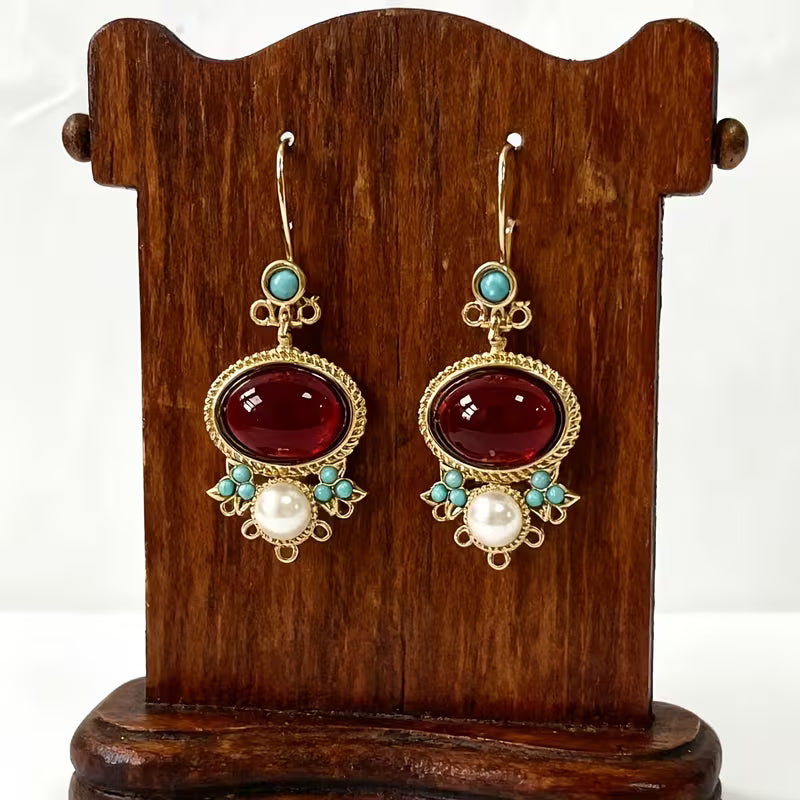 Vintage  Palace Inspired Gemstone  Earrings