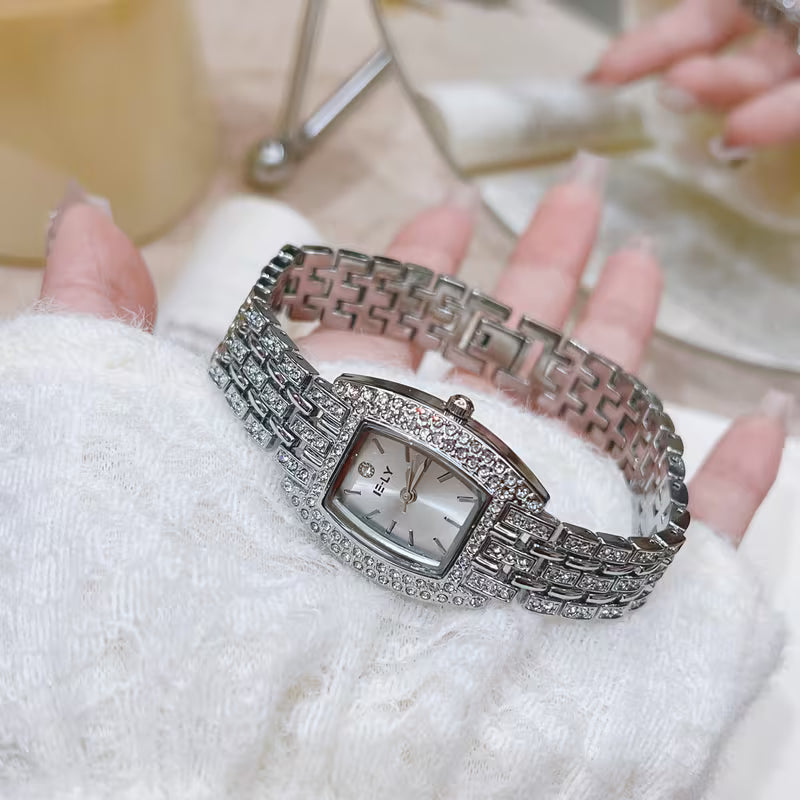 Elegant & Stylish Silver Zircon Watch
