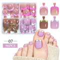 French Tip Solid Color Toe Nails