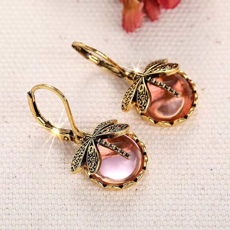Vintage Boho Dragonfly Dangle Earrings