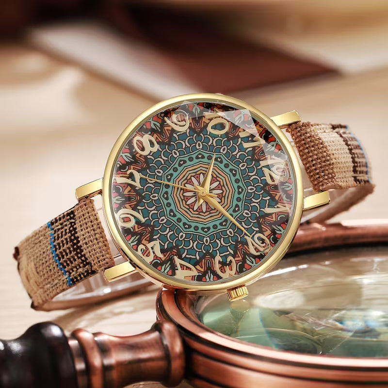 Trendy Bohemia Wristwatch + Heart Bracelet