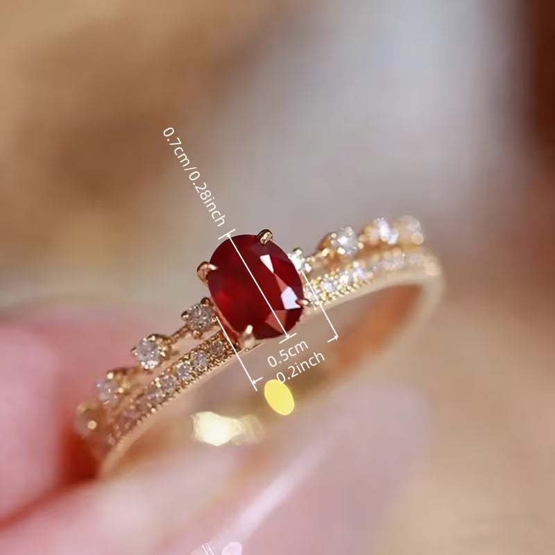 Elegant Red Zirconia Ring