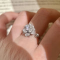 Adjustable Zirconia Flower Ring