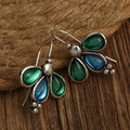 Teardrop-Shaped Blue-Green Earrings