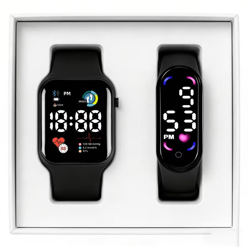 2pcs Square Watch + Smart band Set