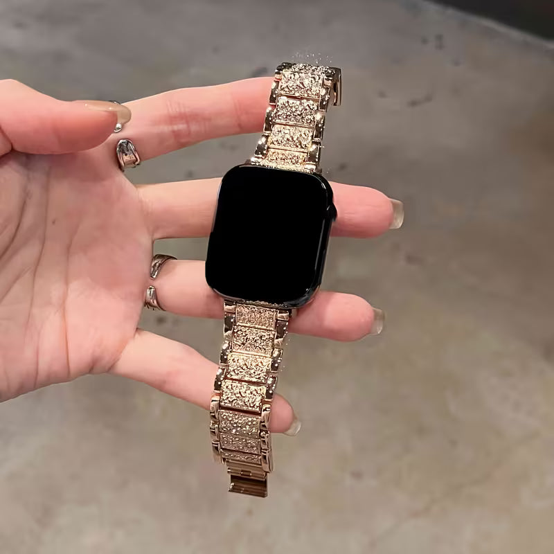 iWatch Strap Adorned with Sparkling Rhinestones