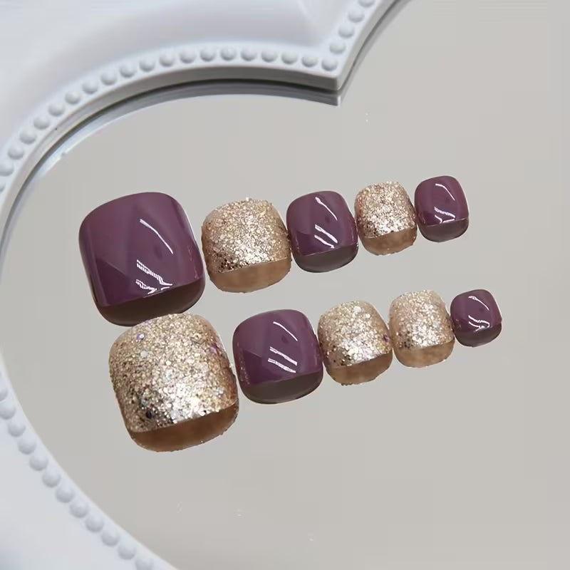 24pcs Violet Press-On Toenails