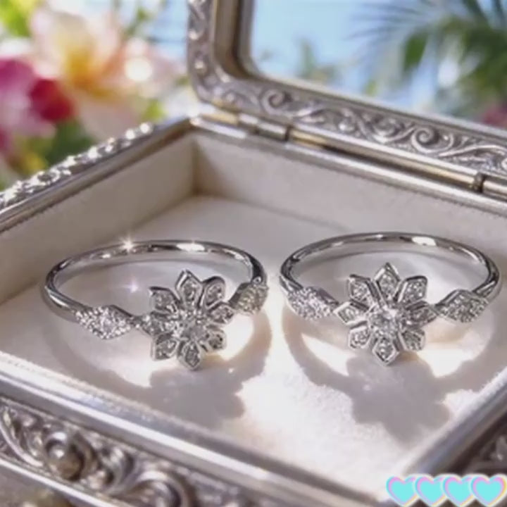 Vintage Elegant Inlay Zirconia Flower Ring