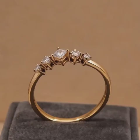 1pc Princess Cut Band Ring