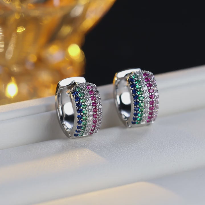 Zirconia Hoop Earrings