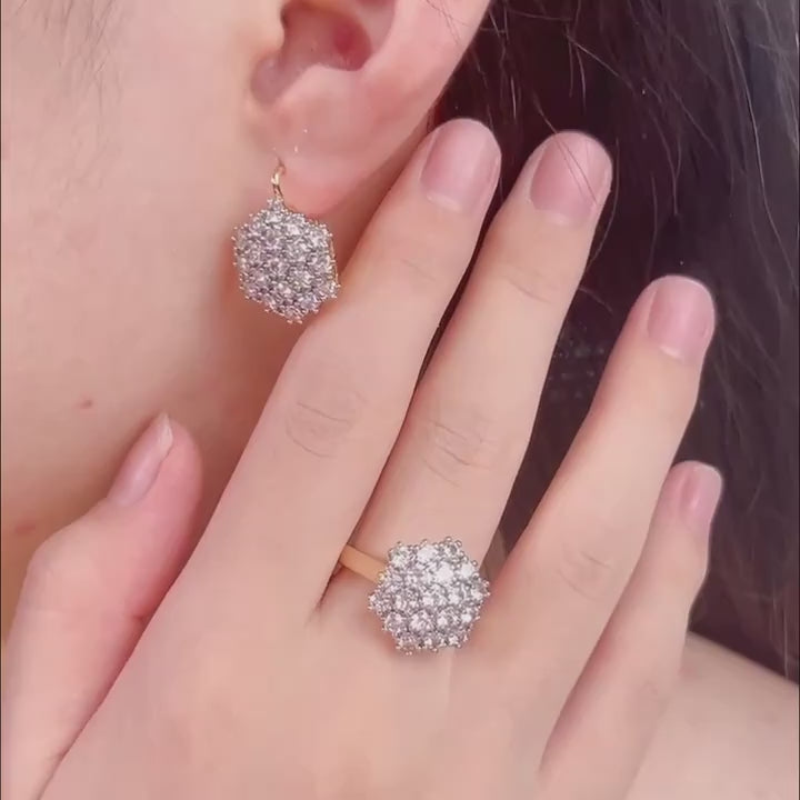 Zirconia Earrings and Ring Set