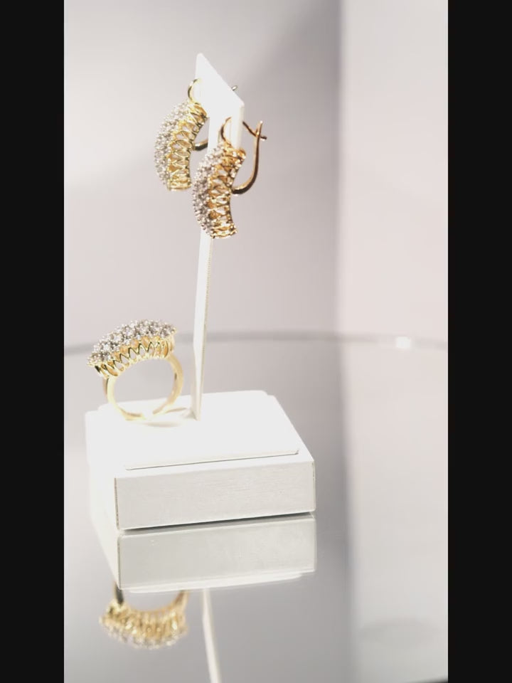 Sparkling  Zirconia Earrings and Ring Set
